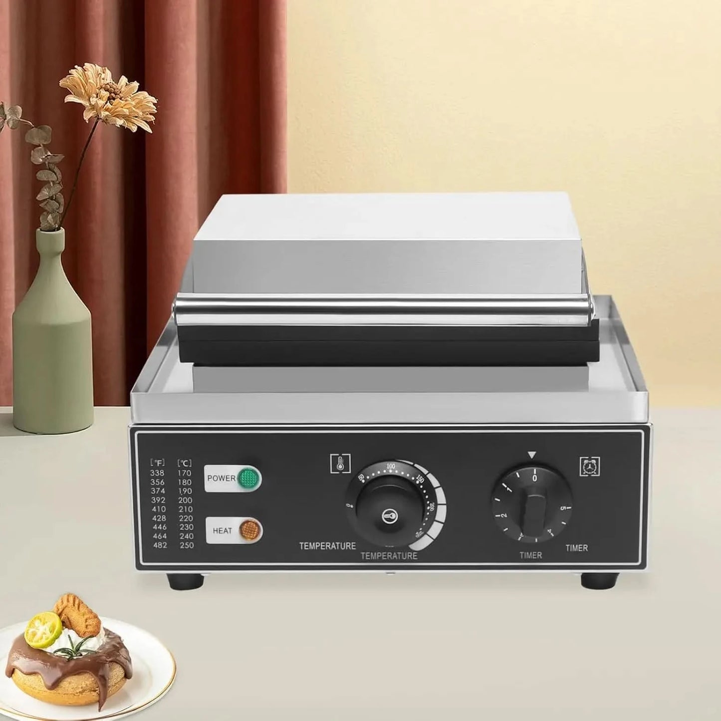 Commercial Electric Donut Machine,Waffle Donut Machine, Pancakes Maker Machine,6 Holes Double-Sided Heating,Non-stick Donut Make - M & M Global
