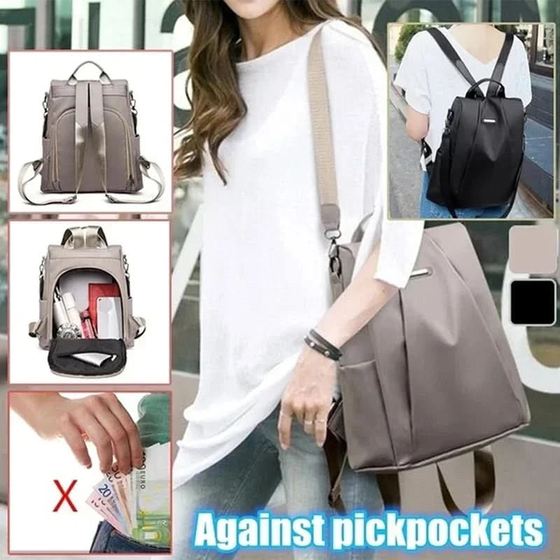 New fashion nylon solid color lightweight waterproof large capacity detachable shoulder strap multi functional women's backpack - M & M Global