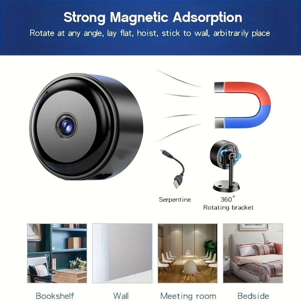 2K/3MP Mini wireless FHD camera - night vision, motion detection alarm, 1080P surveillance camera, remote monitoring, - M & M Global