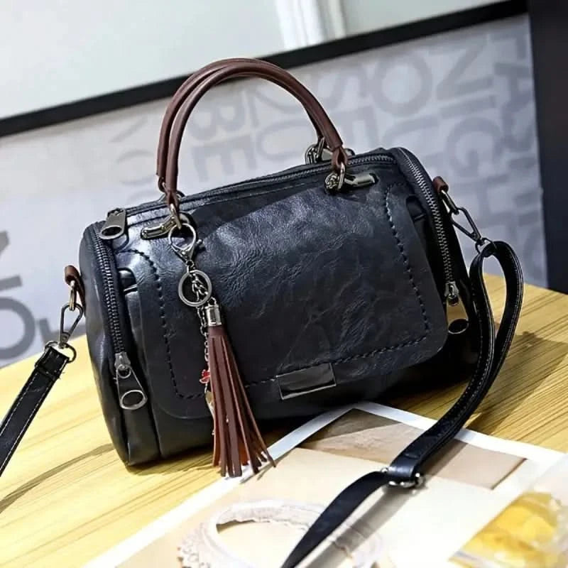 Yogodlns Tassel Decor Handbag, Women's Large Capacity Shoulder Bag, Fashion Zipper Crossbody Bag With Removable Strap - M & M Global
