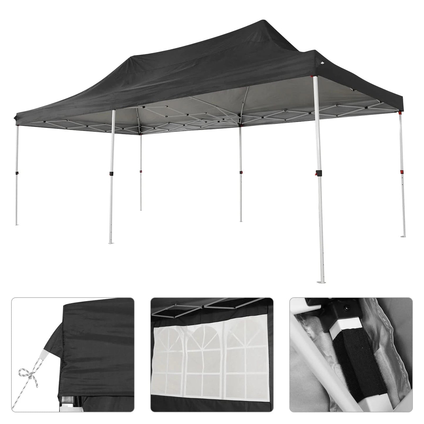 10x20 Pop Up Canopy Tent with 6 Sidewalls, Wedding Party Tent Outdoor Canopy UV50+ Waterproof Canopy Tent Outdoor Gazebo