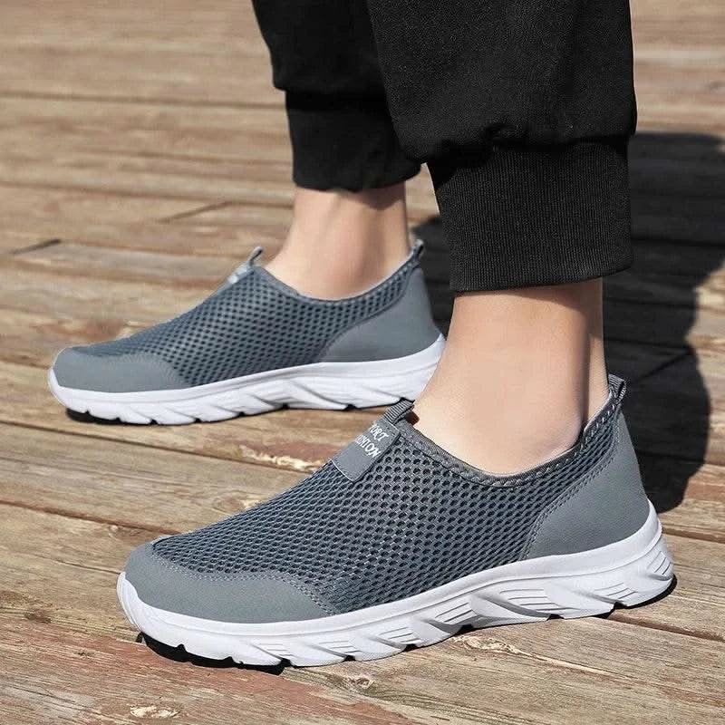 2023 Lightweight Men Casual Shoes Breathable Slip on Male Casual Sneakers Anti-slip Men's Flats Outdoor Walking Shoes Size 39-47 - M & M Global