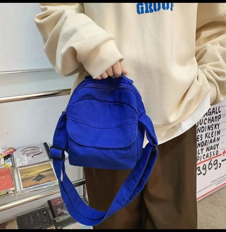 Fashion Small Canvas Crossbody Bags for Women 2025 Mini Shoulder Phone Purse Girl Student Cotton Cloth Mini Female Handbags Flap - M & M Global