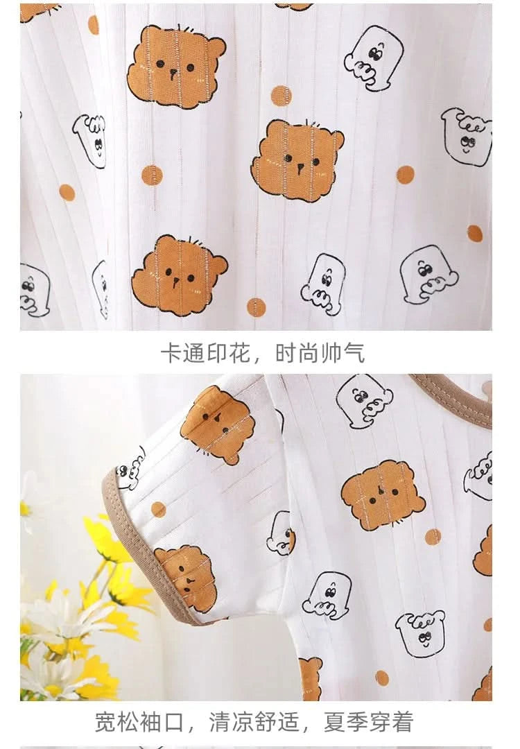New Kids Boys Girls Summer Clothing Sets Children Cute Cartoon Print Short Sleeve T-Shirt Tops with Shorts Toddler Baby Pajamas - M & M Global