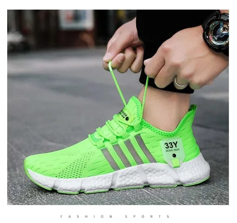 Breathable Mesh Men Shoes Trendy Lightweight Walking Flats Plus Size Male Tennis Sneakers Outdoor Running Fitness Shoes 2025 - M & M Global
