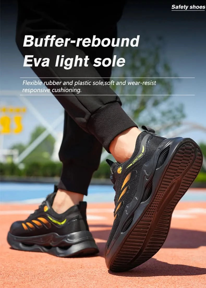Soft sole lace-free anti-smash and anti-puncture safety shoes