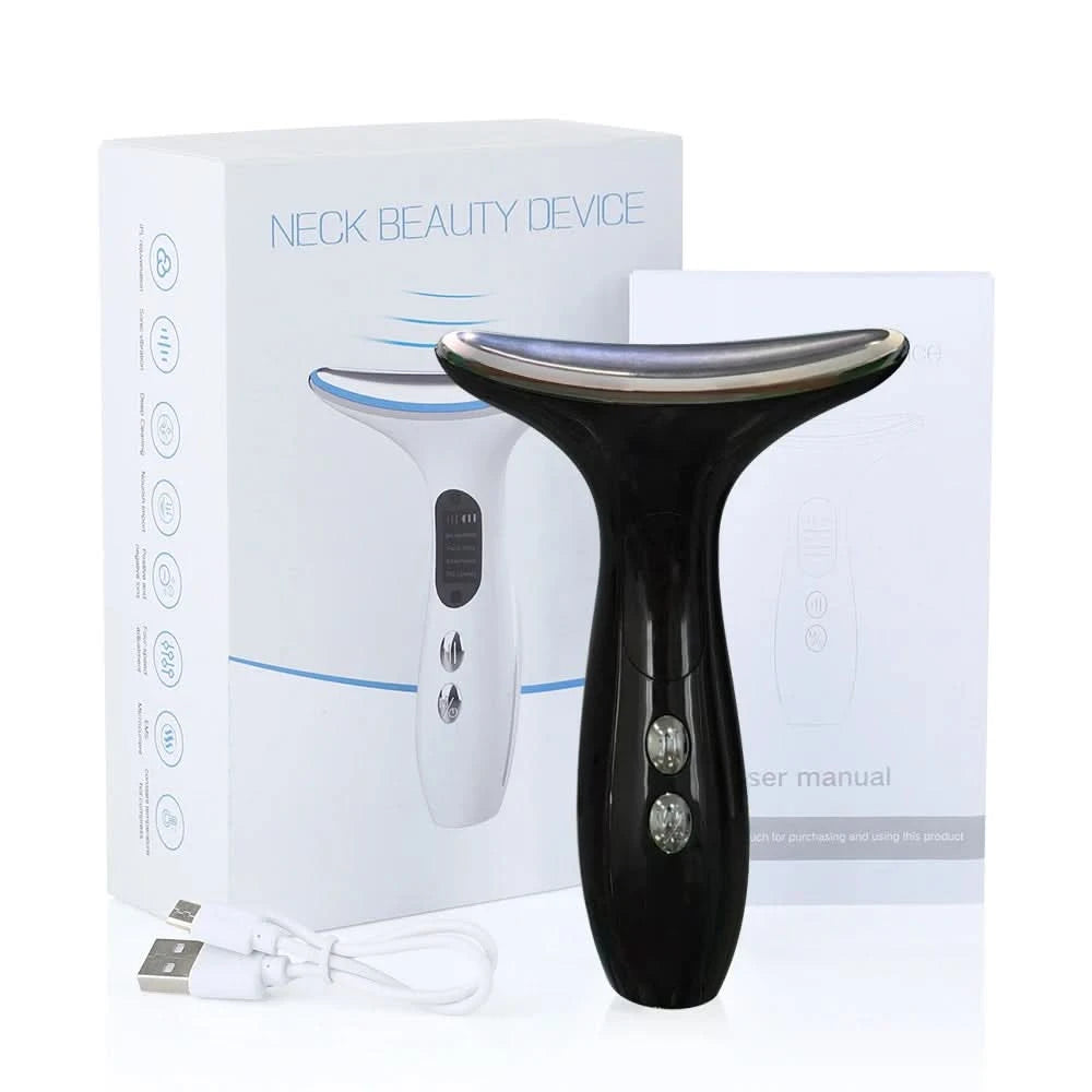 Neck Beauty Device EMS Microcurrent Chin Facial Lifting LED Firming Rejuvenation Anti Wrinkle Skin Care Face Massager - M & M Global