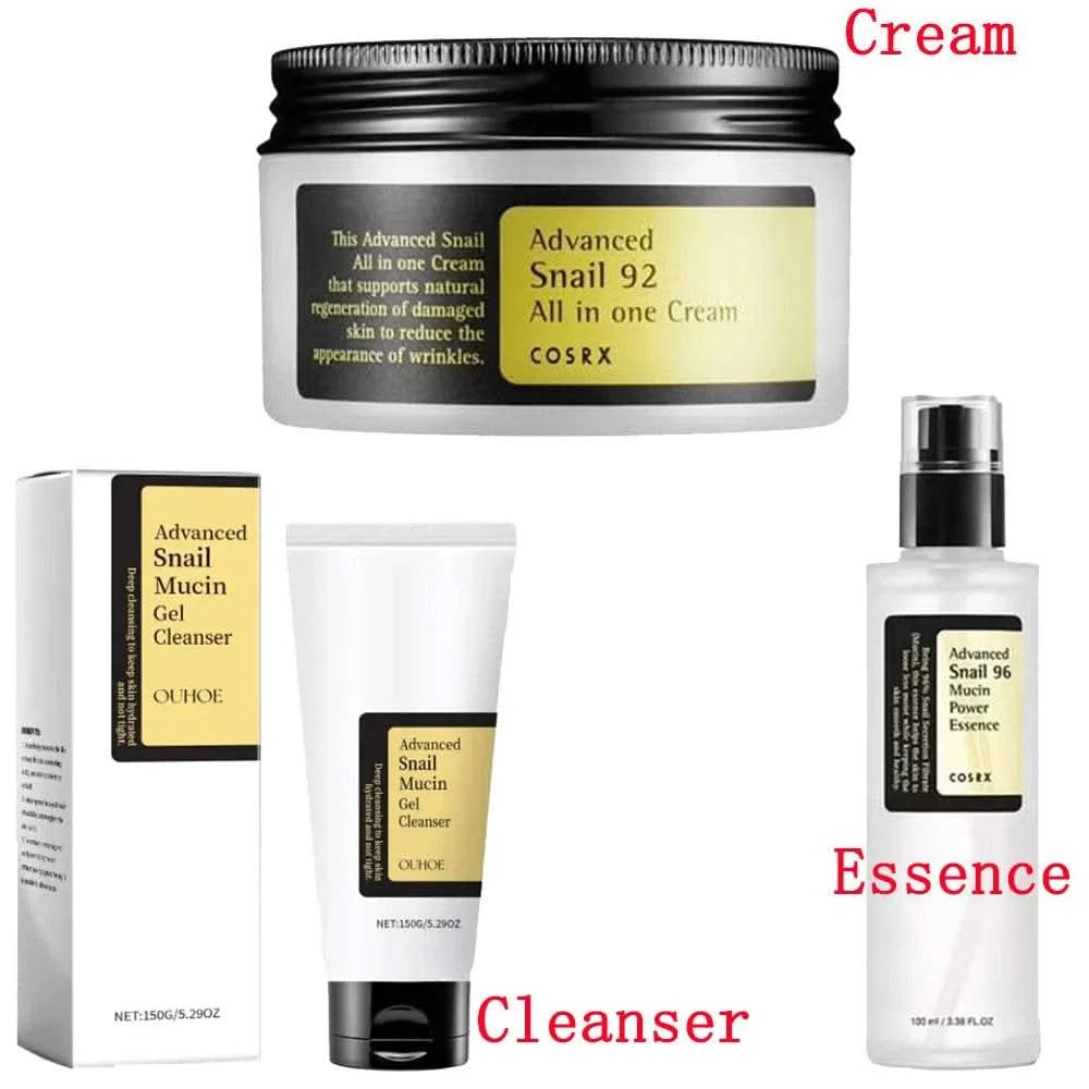 Advanced Snail 96 Mucin Power Essence/Cleanser/Cream Moisturizing Smoothing Nourishing Korean Cosmetics Facial Skin Care Product - M & M Global