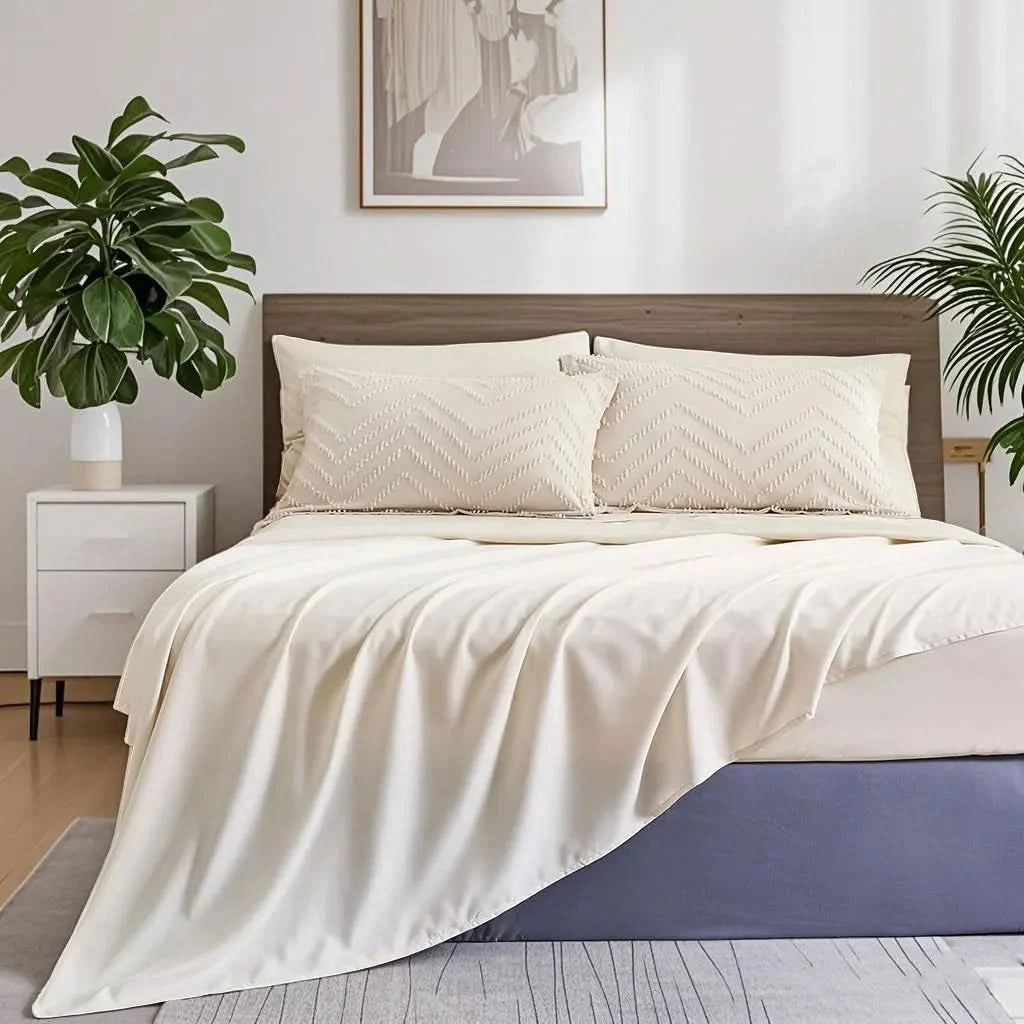 Tufted Comforter Set-7 Pieces in a Bag, Bedding Sets with Comforters,Flat Sheets, Fitted Sheet,2 Pillowcases & 2 PillowShams