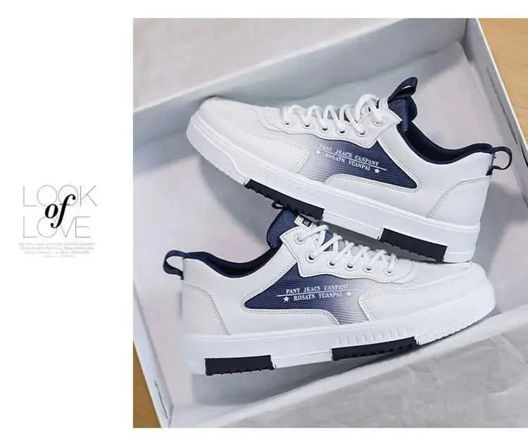 Versatile white shoes men's new 2025 summer casual breathable mesh board shoes fashionable sports height increasing men's shoes - M & M Global