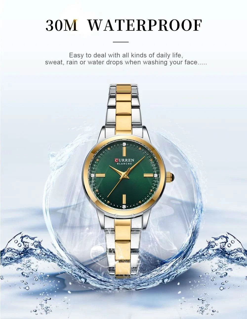 CURREN-Women's Simple Dial Wristwatch, Elegant and Charming Bracelet Quart Watches for Lady, Fashion Brand - M & M Global