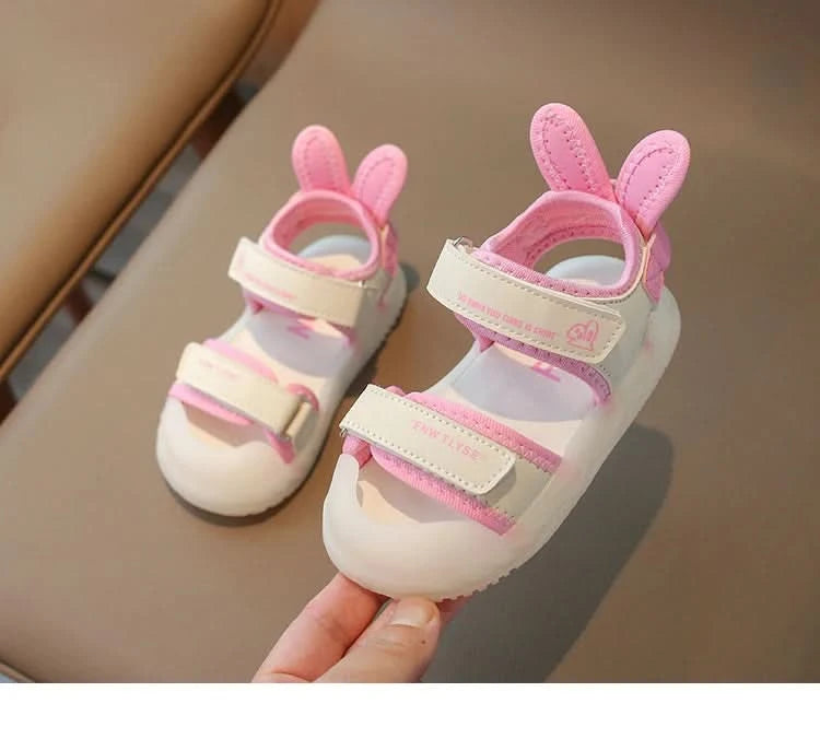 Children's Sandals 2-12 Years Old Cartoon Greenish Pink Soft Boys Girls Beach Shoes Casual Non-slip Kids Baby Sports Sandals - M & M Global