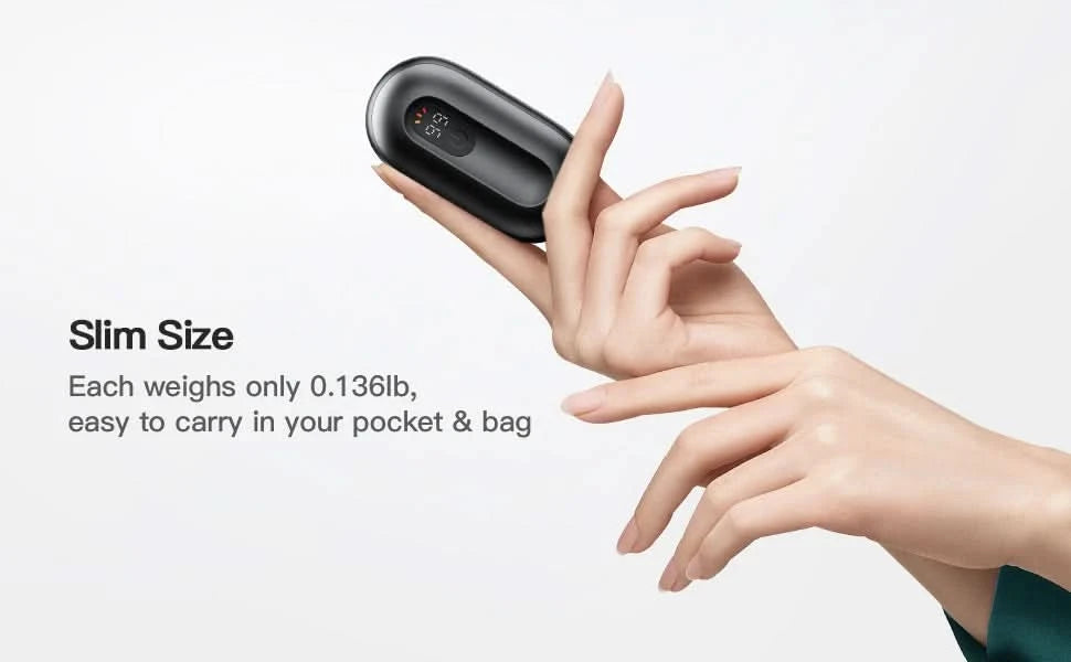 Hand Warmers Rechargeable 2 Pack Magnetic Electric Hand Warmer with Digital Display Portable Pocket Heater Warm Christmas Gift - M & M Global