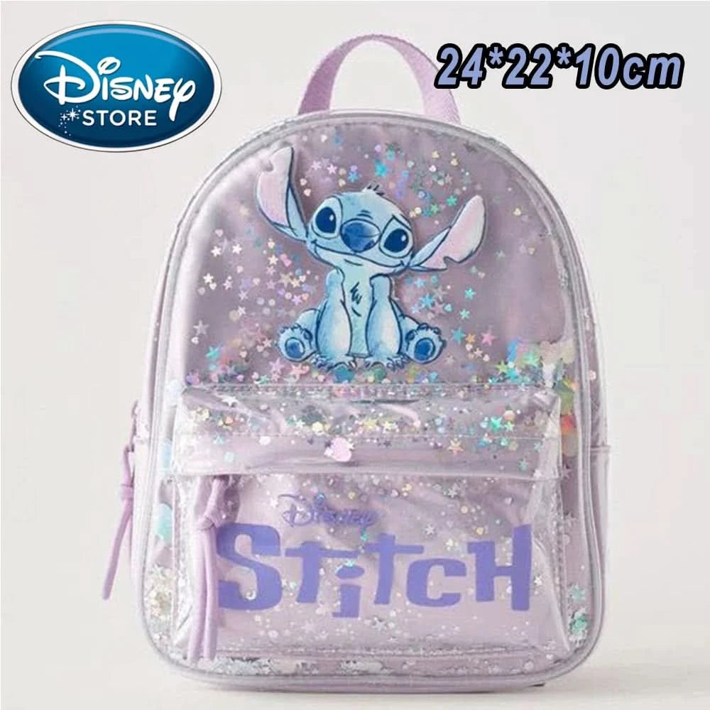New Disney Plush Backpack Ins Japanese Blue Stitch Funny Cartoon Large-Capacity Student Backpack Kindergarten Bag Child Gift - M & M Global
