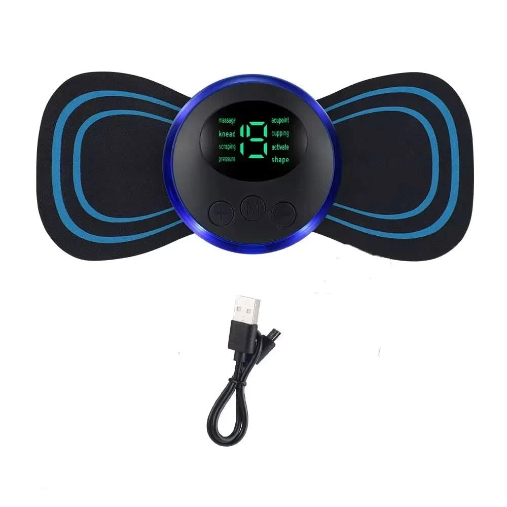 EMS Neck Massager Mini Neck and Back Stimulator Massager Portable Gel Pad Sticker Thin - M & M Global
