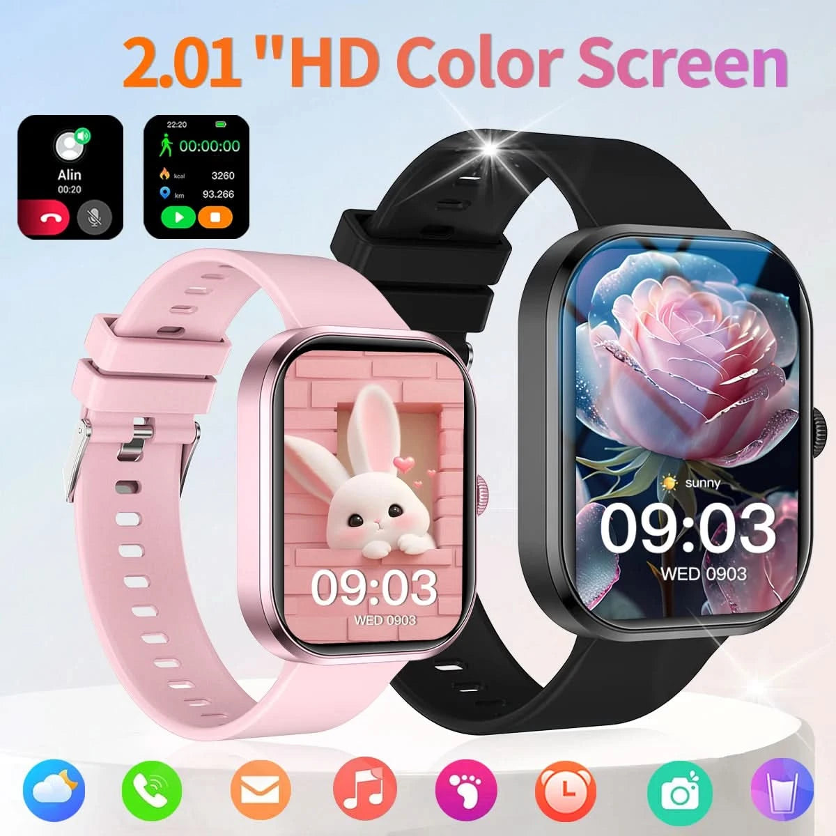 SmartWatch Women Multifunctional Smart watch Full Touch Screen Fitness Sleep Monitor Sports Bracelet Lady