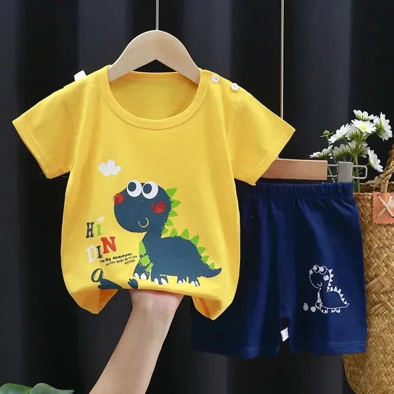 2PCS Children's Sets mother Kids Clothes Boys Girl T-shirt Shorts Summer Cotton Short sleeve Baby Children Clothing Toddler Suit - M & M Global