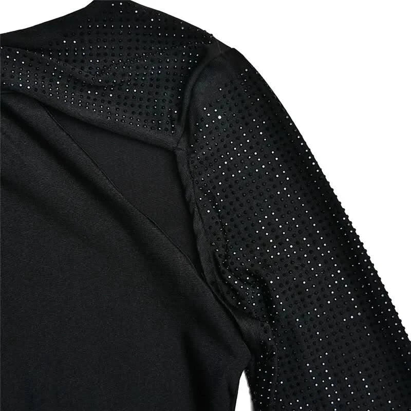 Mozision Hollow Out Sparkle Long Sleeve Maxi Dress For Women Glitter Vestidos Robe New Bodycon Shiny Night Club Party Long Dress - M & M Global