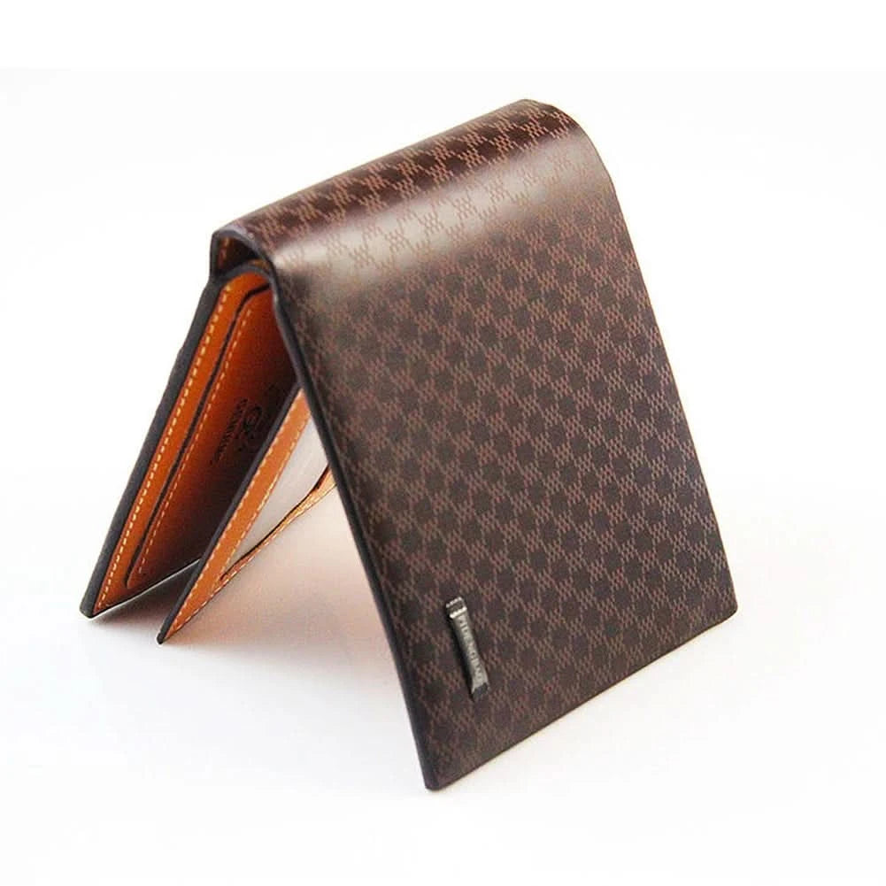 Men's Short Wallet PU Leather Clutch Credit Card Case ID Holders Money Purse With Photo window Handbag Billfold