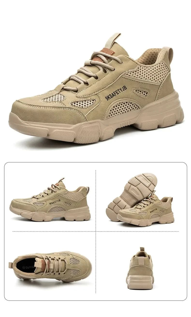 Men Work Sneakers Protective Shoes Safety Industrial Puncture-Proof Anti-smash Steel Toe Shoes Breathable Construction Work Shoe