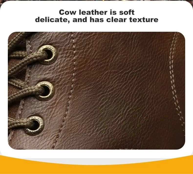 Two layer cowhide high top anti-smash anti-puncture breathable fashion labour insurance shoes