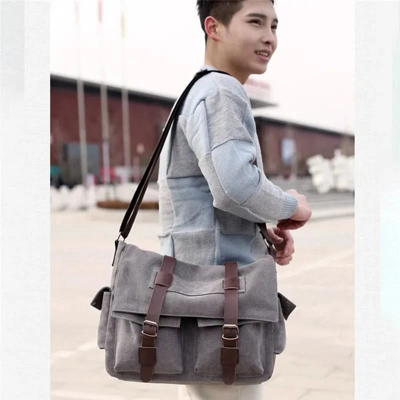 Men's Vintage Canvas Bag Men Casual Crossbody Bag For Men Messenger Bag Man Travel Shoulder Bags Bolsa Masculina High Quality - M & M Global