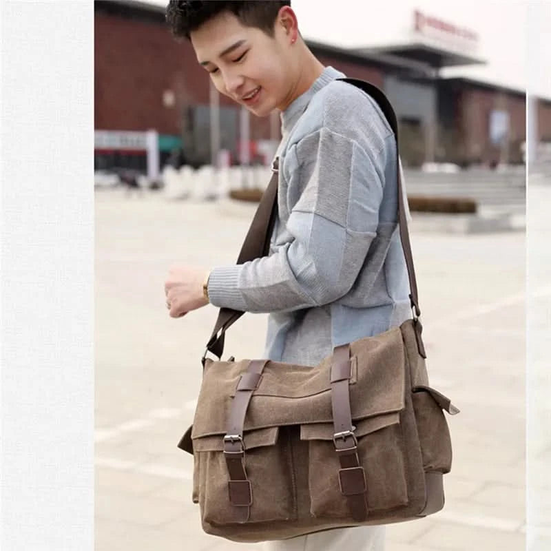 Men's Vintage Canvas Bag Men Casual Crossbody Bag For Men Messenger Bag Man Travel Shoulder Bags Bolsa Masculina High Quality - M & M Global