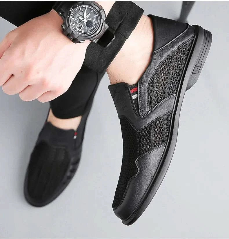 Business Leather Shoes For Men Summer British Style Hight Quality Casual White Leather Shoes Male Slip On Men Loafer Comfortable - M & M Global