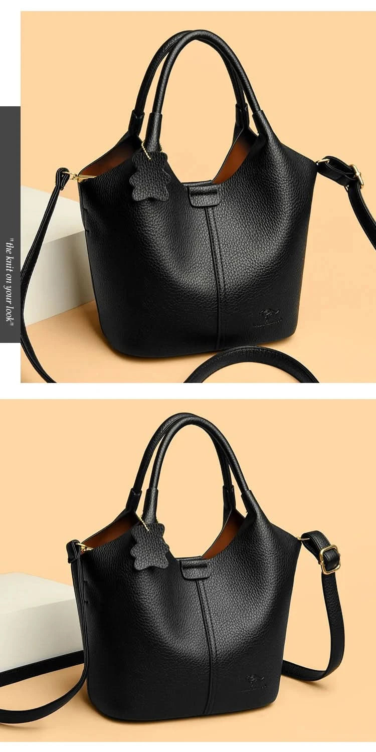 Soft Leather Handbags for Women Vintage Shoulder Bag Luxury Designer Ladies Large Capacity Bags Sac A Main - M & M Global