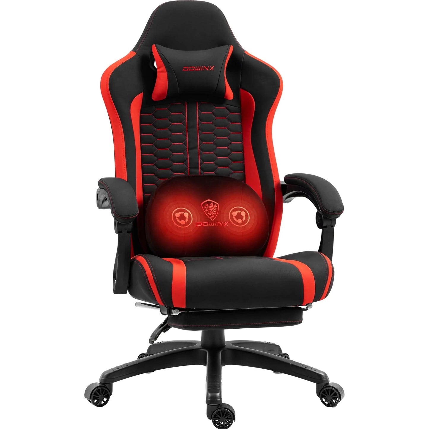 Dowinx Gaming Chair with Heated Massage Lumbar Support, Ergonomic Gaming Computer Chair with Pocket Spring Cushion and Footrest
