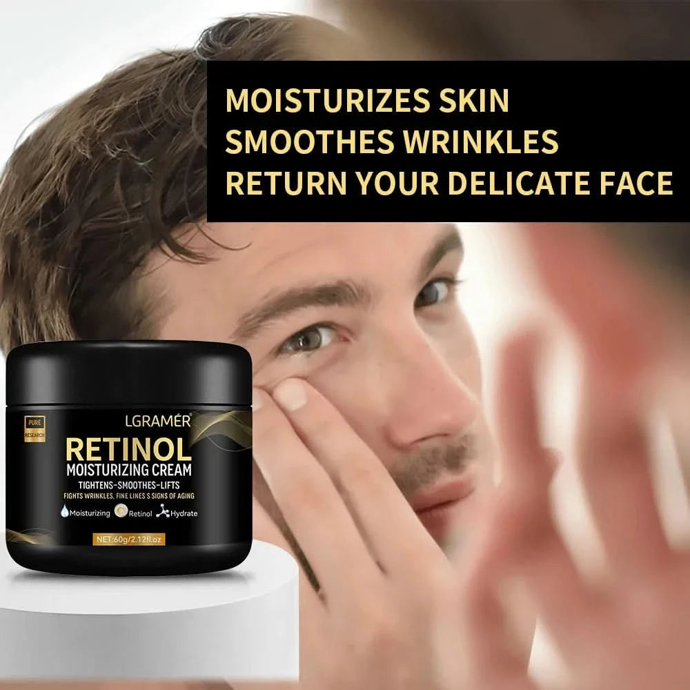 Retinol Face Men's Moisturizer Moisturizing Retinol Cream Anti-Wrinkle Aging Moisturizing Shrink Pores Whitening Smooth Retinol - M & M Global