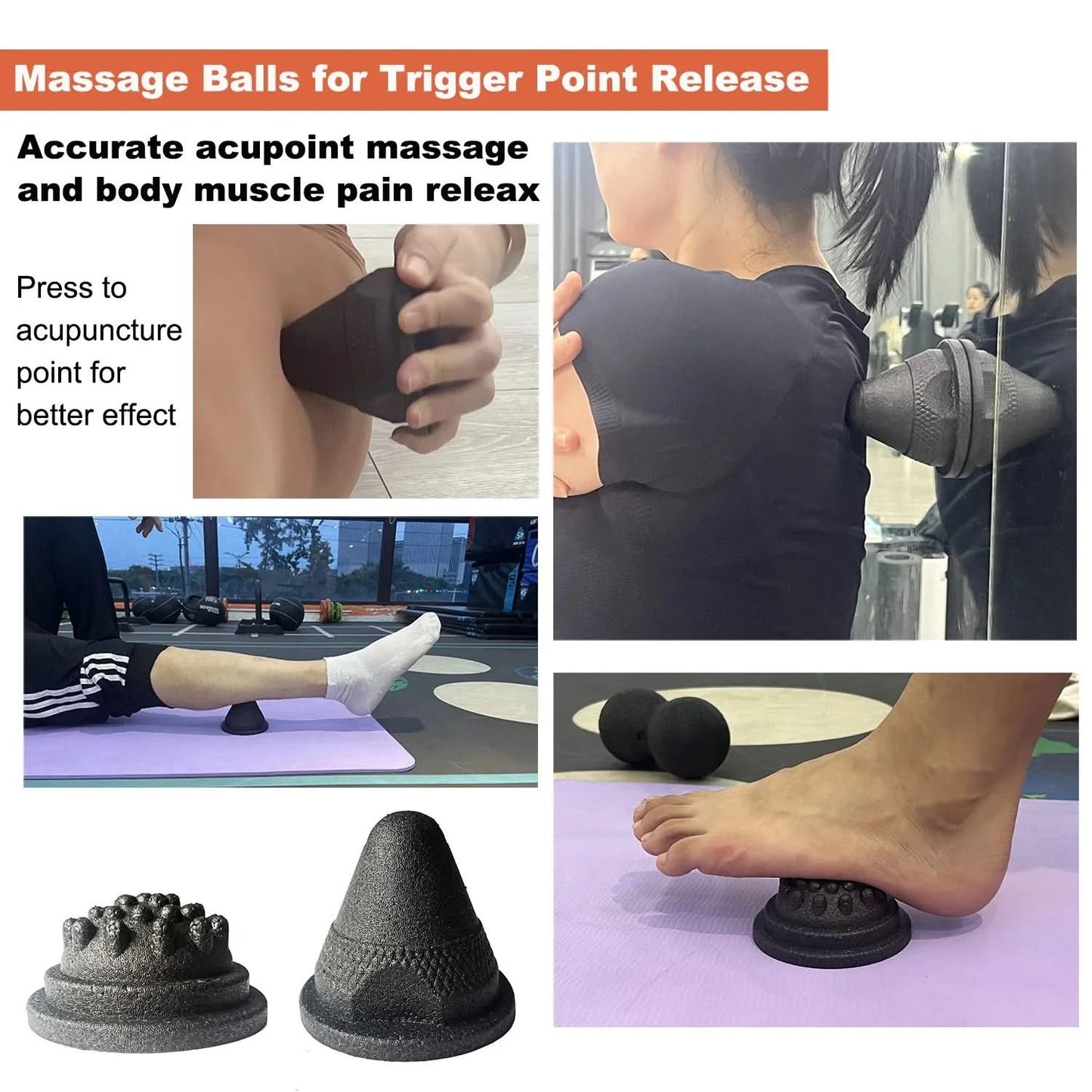 Yoga Massage Foam Rollers 5in1 Fascia Balls Yoga Column EPP High Density Fitness Roller &Ball Leg Back Neck Massager Pain Relief - M & M Global