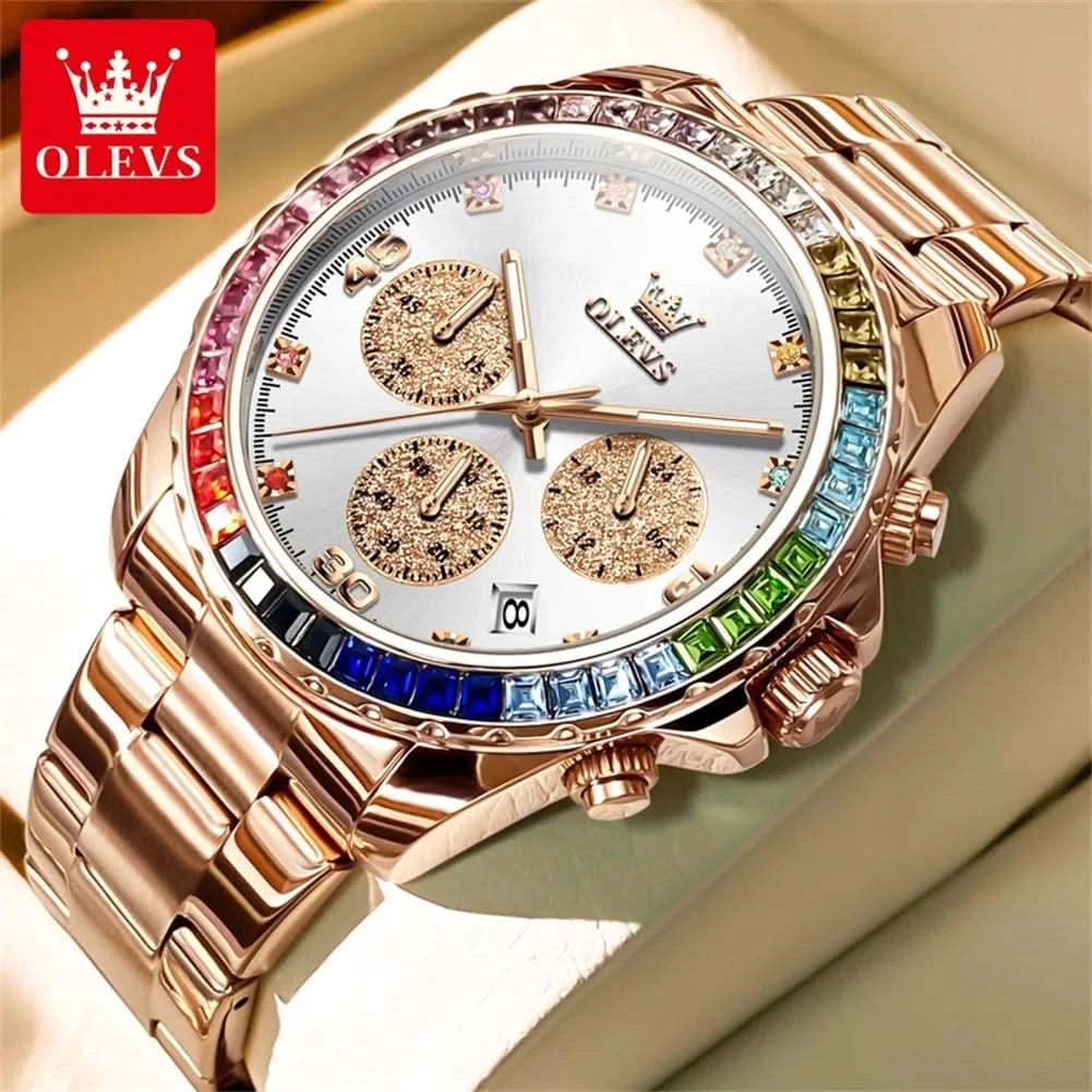 OLEVS 2939 Mens Watch Original Brand Quartz Watch Waterproof Luminous Watch For Men Multifunctional Chronograph Sport Date Reloj - M & M Global