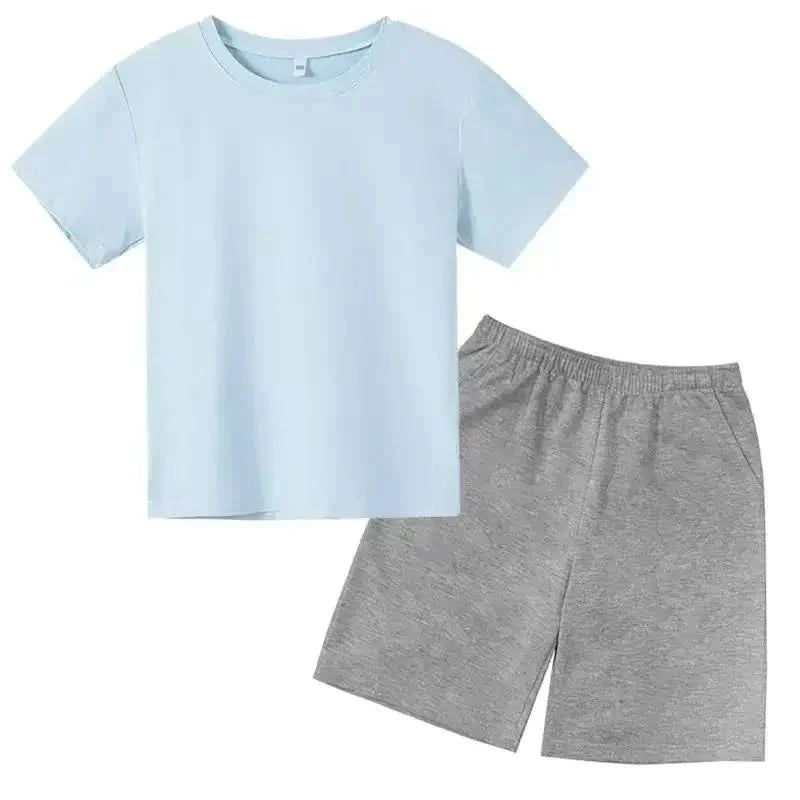 Hot Sales Summer Slam Dunk Master Pattern Print Children Short Sleeve T-shirt+Shorts 2pcs Set Kids Boy Girl Fashion Sportsuit - M & M Global