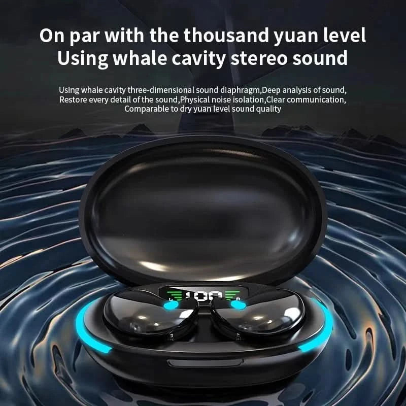 Sleep Wireless Earphone TWS Bluetooth 5.3 Headphones Hidden Earbuds IPX5 Waterproof Noise Reduction Sports Headset - M & M Global