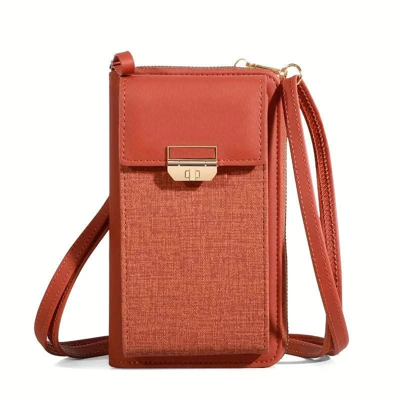 2024 New Women's Bag Mobile Phone Bag Trendy Line Simple Ladies Shoulder Bag Messenger Bag Lock Small Square Bag - M & M Global