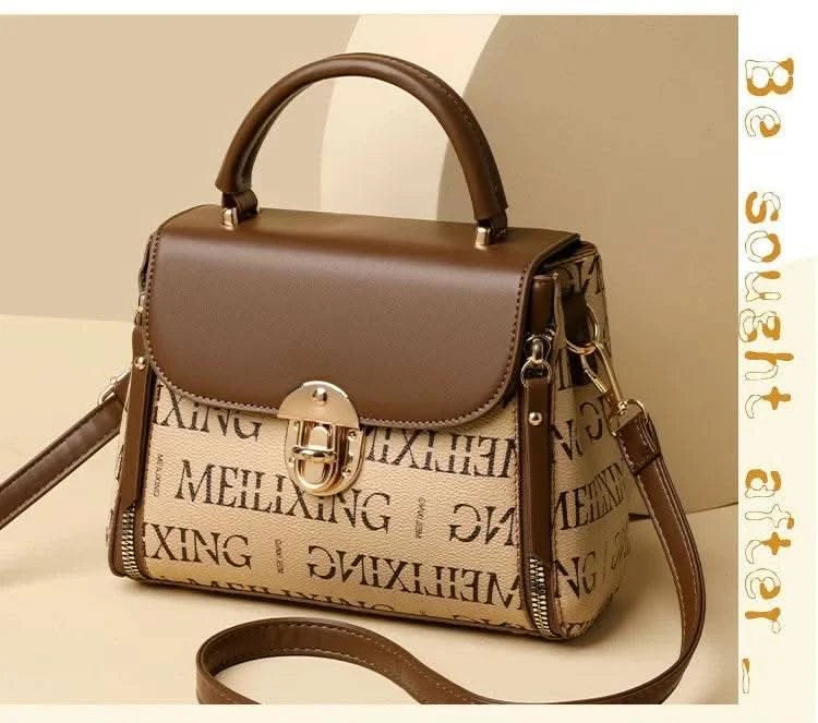 Bags for Women, Printed Fashionable Hand-Held Locks, Commuting Small Square Bag, Fashionable and Versatile Shoulder Crossbody Ba - M & M Global