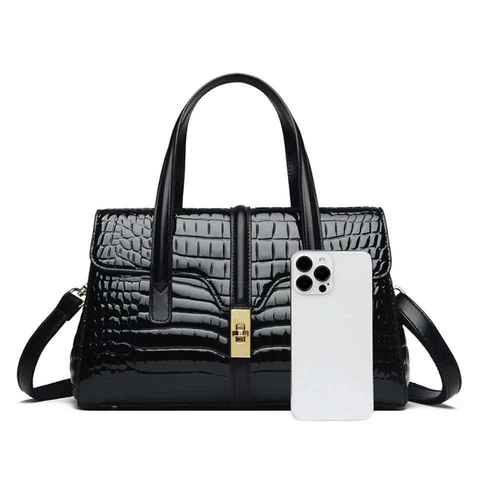 Luxury Shoulder Tote Bag Alligator Patent Leather Hand Bags for Women 2025 Designer Daily commuting Handbags HIgh Quality Sac - M & M Global