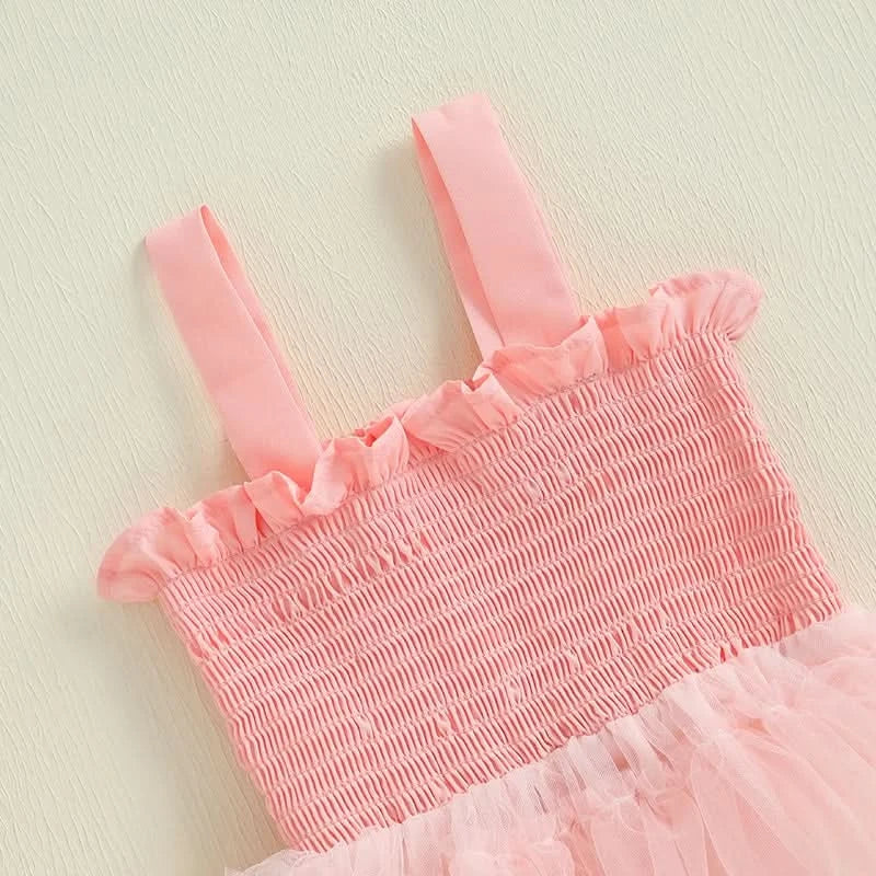 Lioraitiin Baby Kids Girl s Slip Dress Casual Sleeveless Contrast Color Layered Summer A-line Dress Tulle Princess Dress - M & M Global