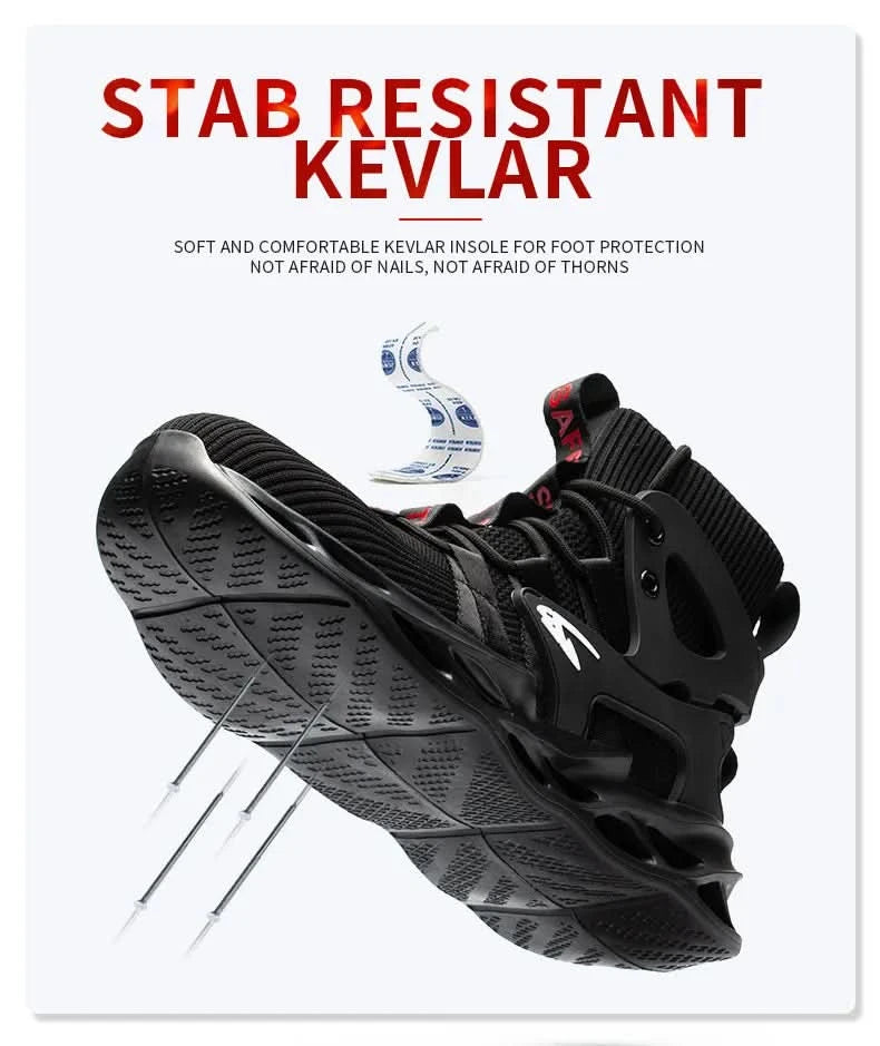 Steel Toe Shoes for Men Work Boots Lightweight Sneakers Indestructible Boots Anti-smash Anti-Punctur Construction Safety Shoes