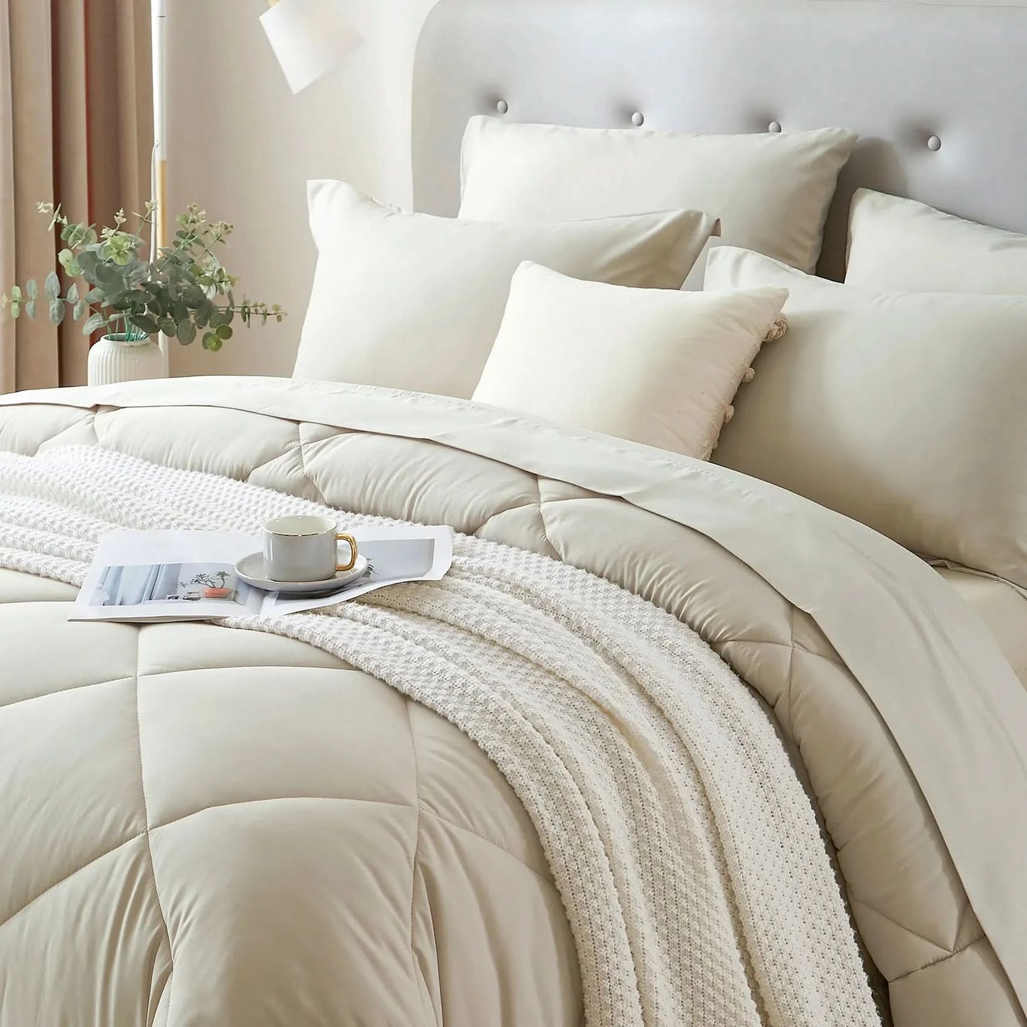 5/7-Piece Comforter Set – Bed in a Bag Bedding Set with Comforter, Sheets, Pillowcases & Pillow Shams – Soft All-Season Bed Set