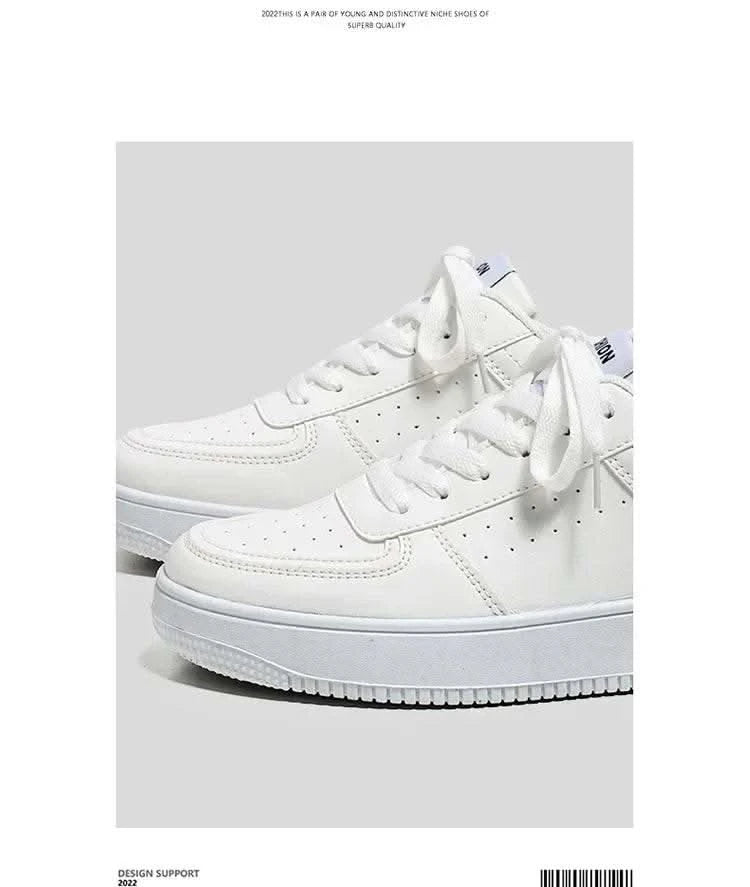 Casual Men's Sneakers Autumn 2025 New Style Winter Pure White Fiberglass Synthetic Lining Rubber Sole Unisex Leisure Shoes - M & M Global