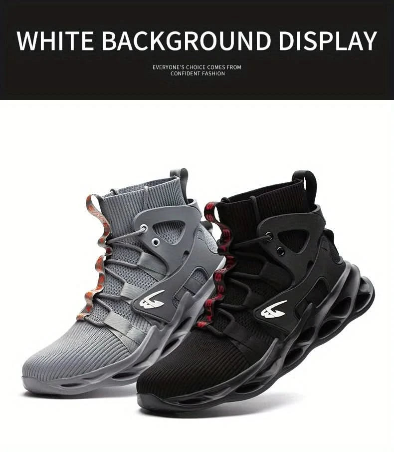 Fashionable breathable anti-smash and anti-puncture safety shoes