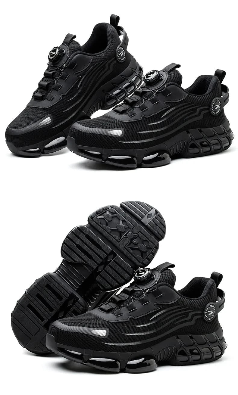 Rotating Button Steel Toe Safety Shoes Men Anti-smash Anti-puncture Work Shoes Breathable Sport Shoes Security Protective Boots