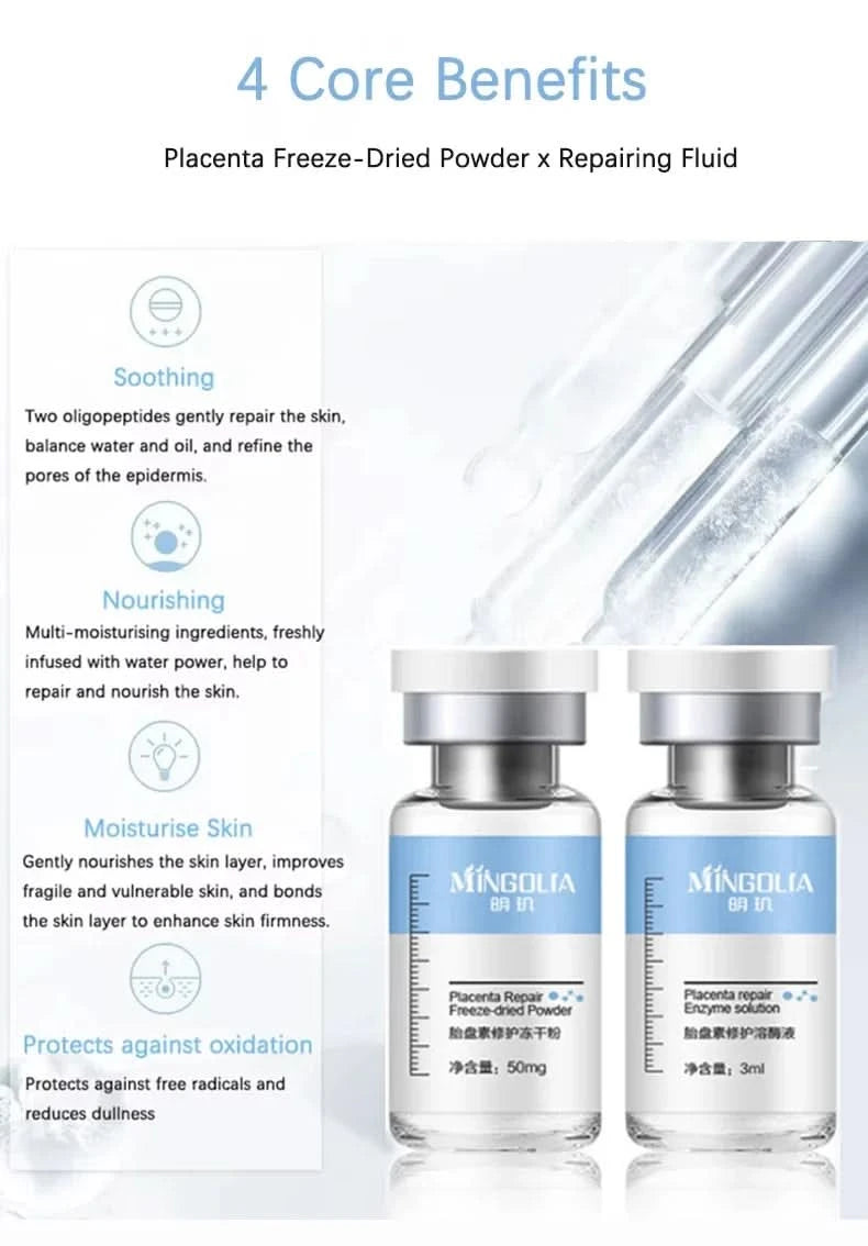 Placenta Freeze-dried Powder Essence Repair Facial Hydrating Nourishing Pore Shrinking Skin Rejuvenate Skin Care - M & M Global