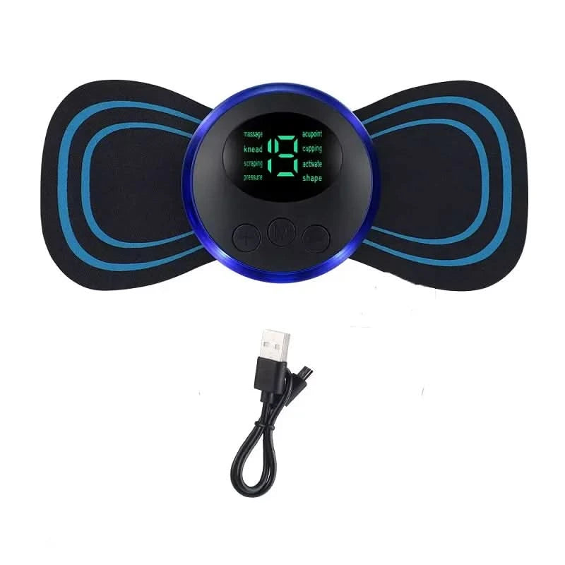 EMS Neck Massager Mini Neck and Back Stimulator Massager Portable Gel Pad Sticker Thin - M & M Global