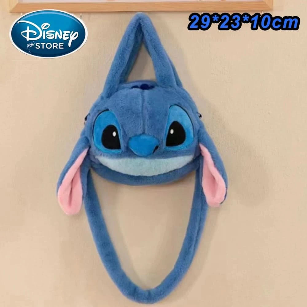 New Disney Plush Backpack Ins Japanese Blue Stitch Funny Cartoon Large-Capacity Student Backpack Kindergarten Bag Child Gift - M & M Global