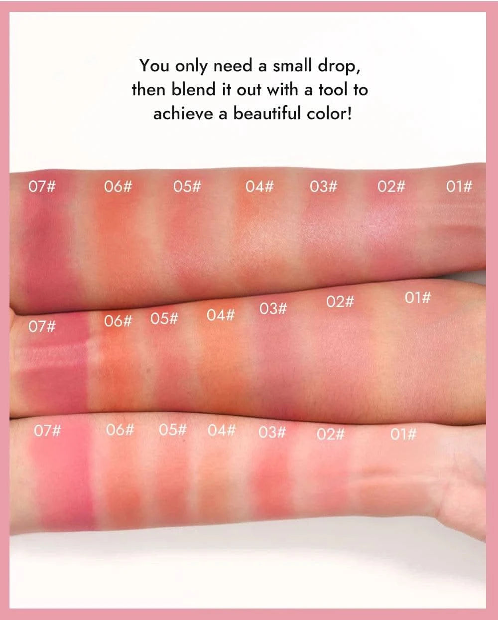 Dropper Liquid Blush Facial Rouge Contouring Brighten Plumper Nude Smooth Blush Stick Moisturize Lasting Good Complexion Makeup - M & M Global