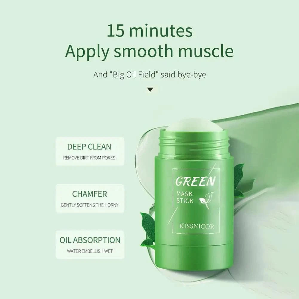Face Clean Mask Green Tea Cleansing Stick Mask Shrink pores Deep Blackhead Remover facial Cleansing Moisturizing Mask 40g - M & M Global
