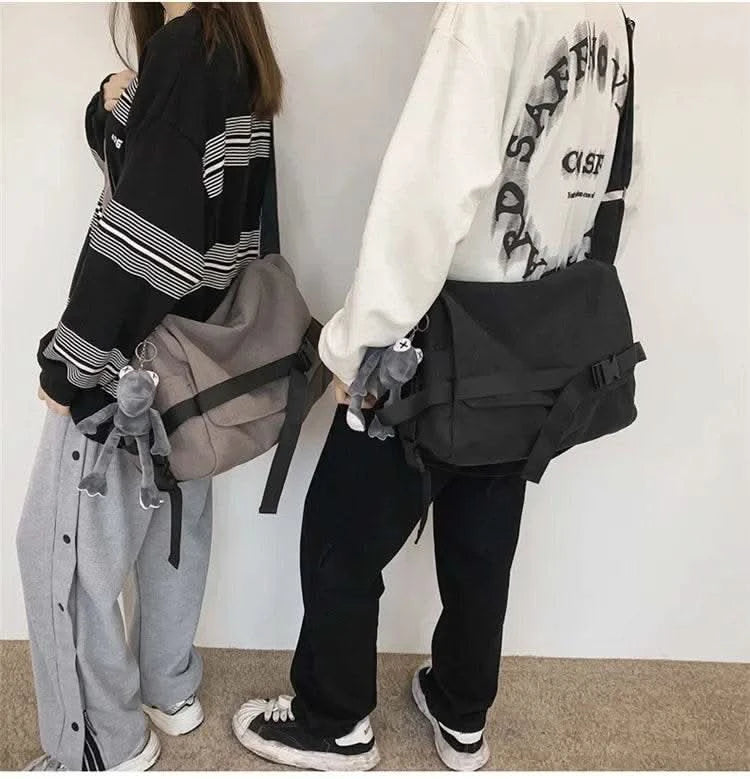 Canvas Messenger Bag Ladies Big Capacity Handbags Shoulder Bag Youth Girls Student School Bags Fashion Men Crossbody Bags Bolsos - M & M Global